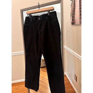 Women's Ralph Lauren Black Corduroy Pants Size 8